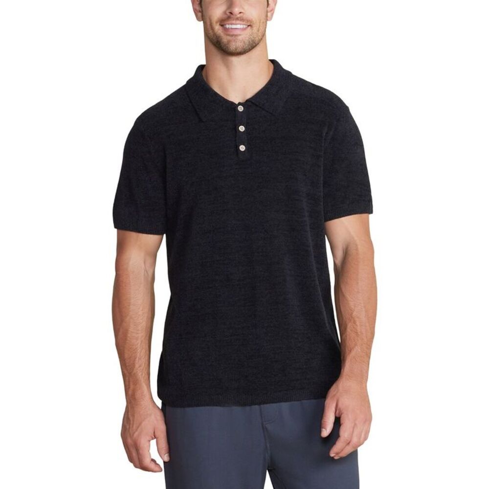 Barefoot Dreams Mens  Polo Shirt, Black